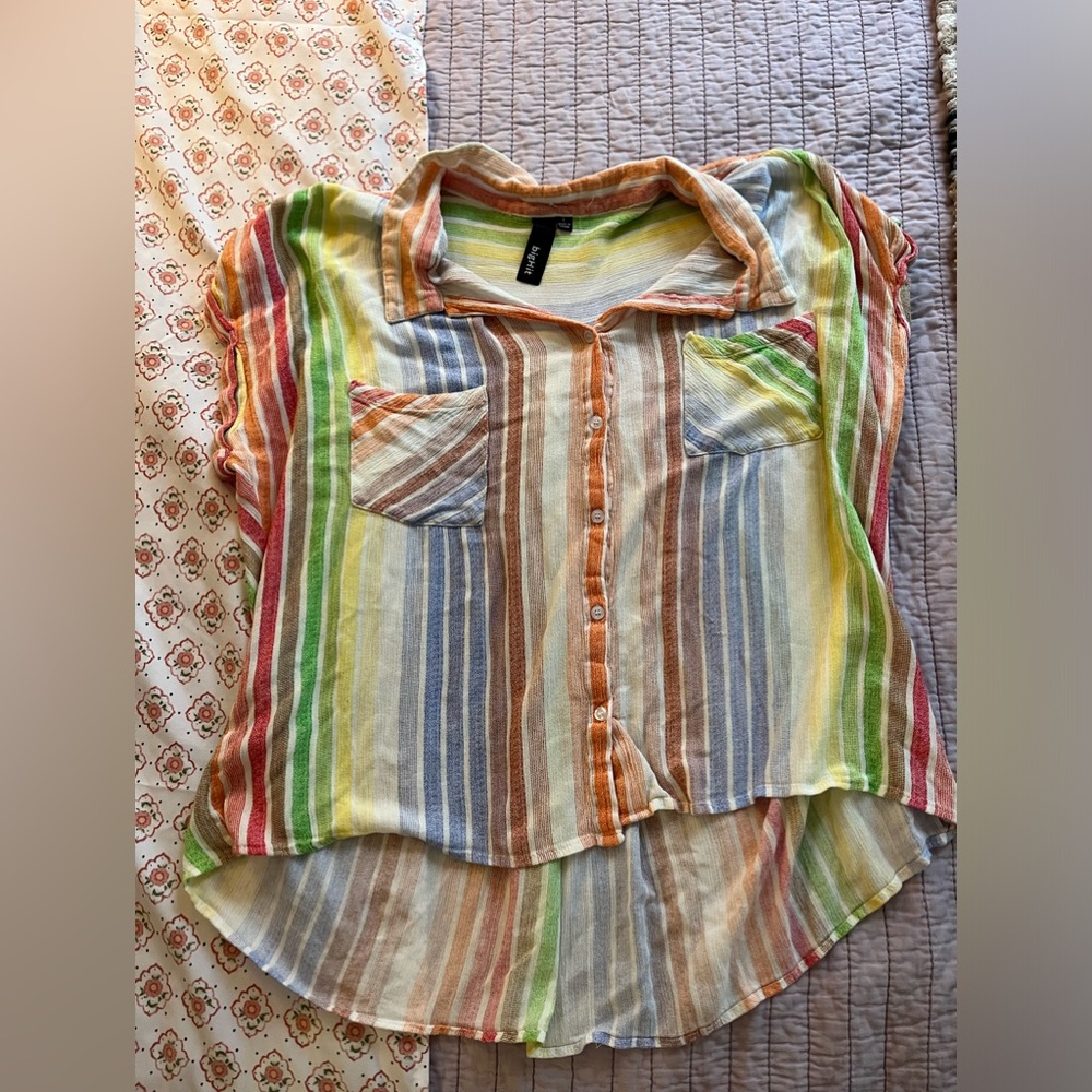 Bighit multi color Button Down Top